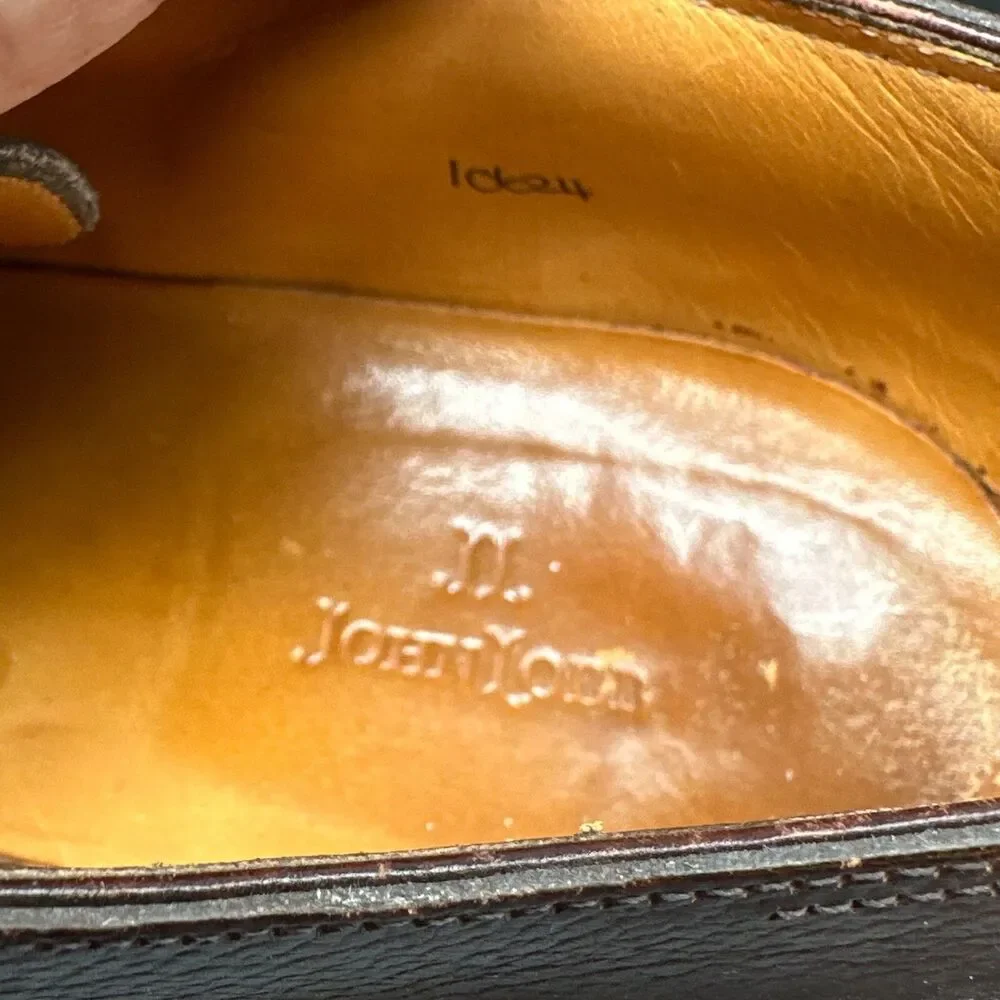 John Lobb Barros Mens 9 Dark Brown Leather Derby Shoes Lace-Up Low Top Casual